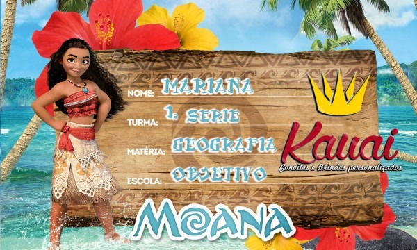 Etiqueta escolar moana (para imprimir) no elo7 Etiqueta escolar moana (para imprimir) no elo7