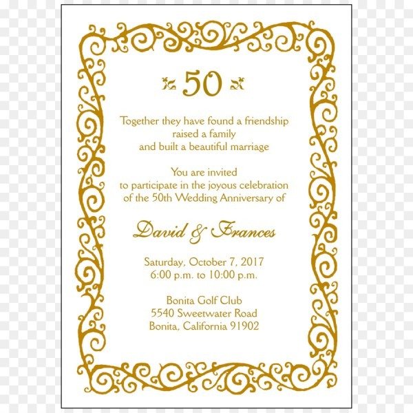 Wedding invitation wedding anniversary convite