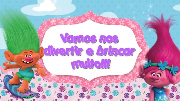 Convite animado trolls Convite animado trolls