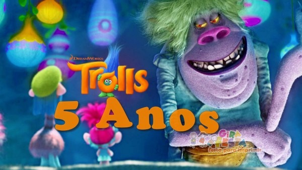 Convite animado trolls Convite animado trolls