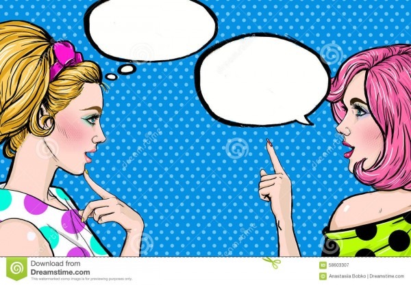 Meninas do pop art com bolha do discurso convite do partido cartÃ£o