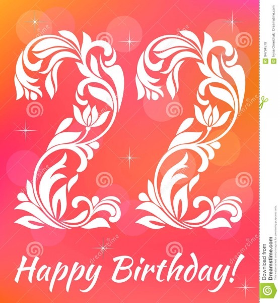 Molde brilhante do convite do cartão comemorando 22 anos de Molde brilhante do convite do cartão comemorando 22 anos de