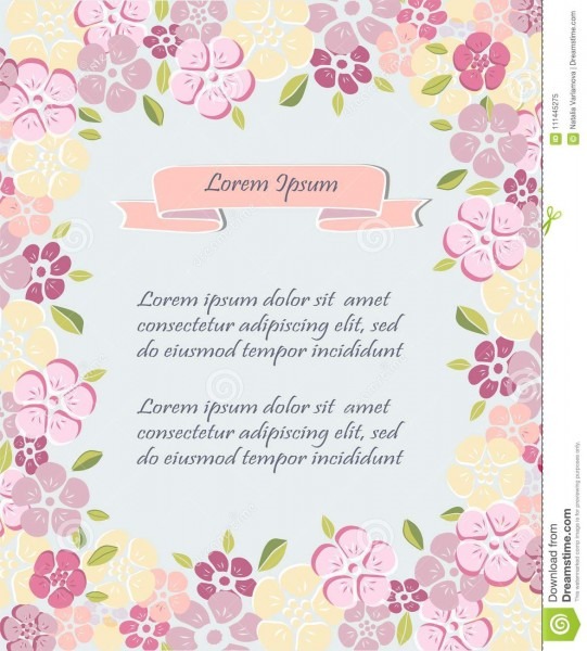 Molde com as flores para o convite do partido, cartÃ£o, cartÃ£o