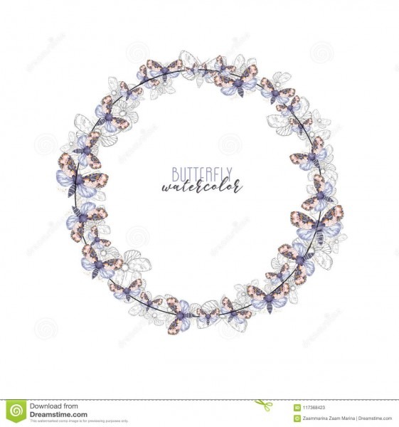 Quadro decorativo na forma de um cÃ­rculo de borboletas lilÃ¡s