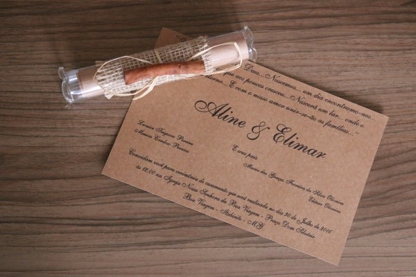 12 convites rustico casamento  padrinho