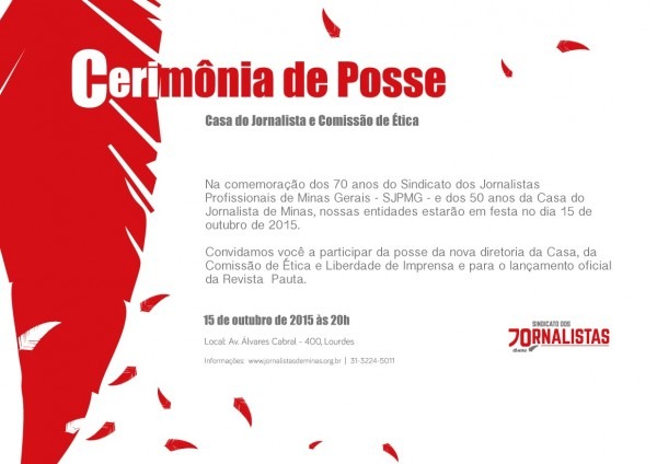 Sindicato convida para posses da diretoria da casa do jornalista e