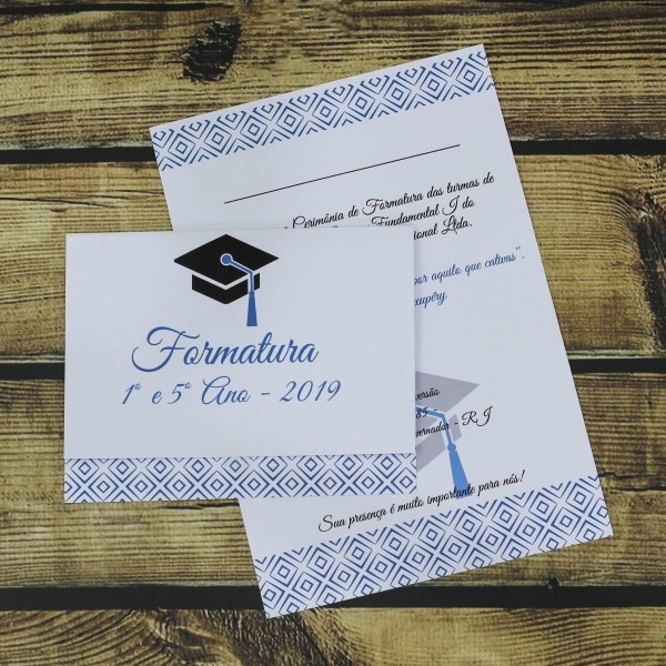 30 convites de formatura ensino medio colegio azul simples 30 convites de formatura ensino medio colegio azul simples