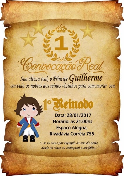 50 convites pergaminho realeza,coroa,princesas,barbie ,