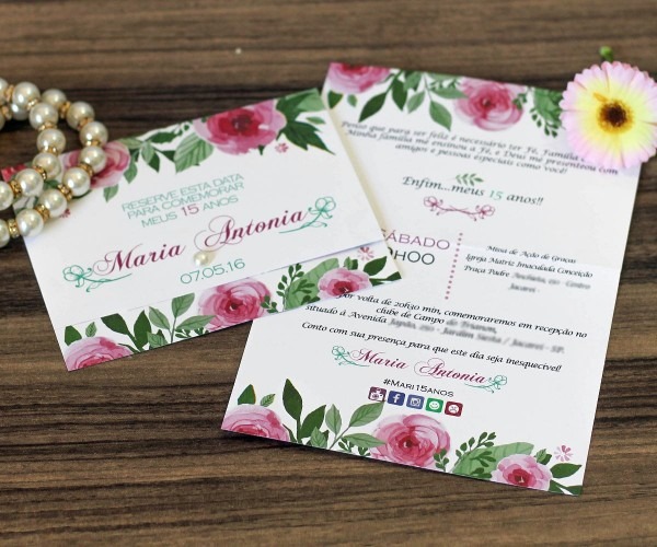 80 convite de 15 anos noivado flores floral formatura barato 80 convite de 15 anos noivado flores floral formatura barato