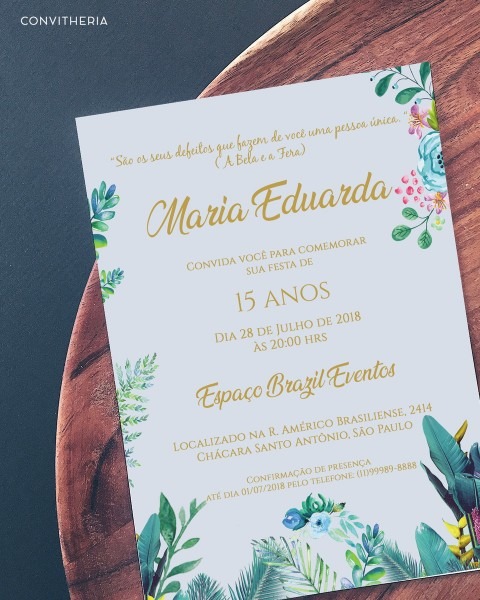 C1 convite eduarda 15 anos blue floral no elo7 C1 convite eduarda 15 anos blue floral no elo7