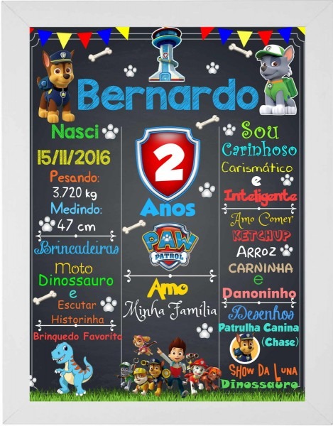 Chalkboard patrulha canina Chalkboard patrulha canina