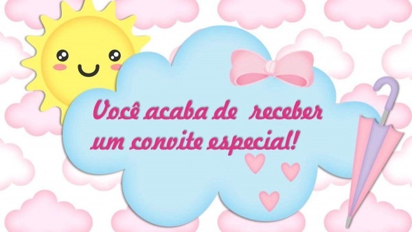 Convite animado chuva de benção no elo7 Convite animado chuva de benção no elo7