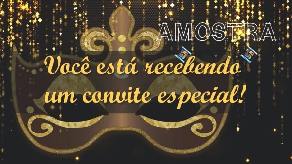 Convite animado digital virtual baile de mÃ¡scaras 15 anos