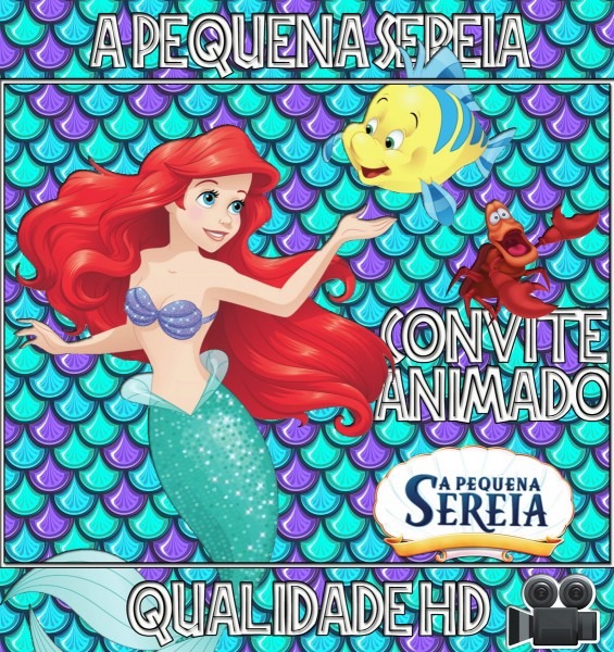 Convite animado (vÃdeo) aniversÃrio ariel a pequena sereia no elo7 Convite animado (vÃdeo) aniversÃrio ariel a pequena sereia no elo7