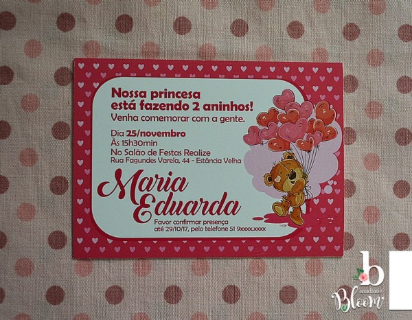 Convite aniversário maria eduarda no elo7 Convite aniversário maria eduarda no elo7