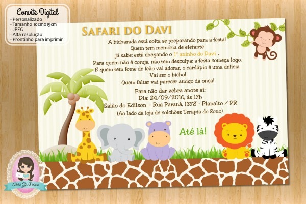 Convite aniversario safari para imprimir 7 » happy birthday world Convite aniversario safari para imprimir 7 » happy birthday world