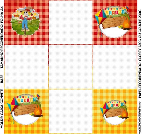 Convite caixa fundo festa junina Convite caixa fundo festa junina