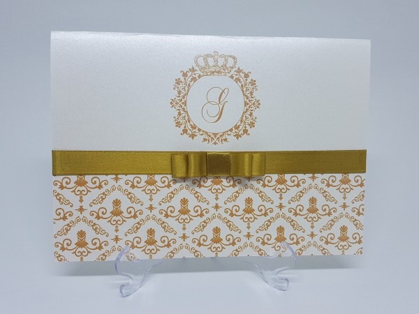Convite casamento dourado perolado no elo7 Convite casamento dourado perolado no elo7