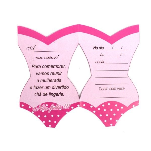 Convites para chÃ¡ de lingerie  modelos prontos para imprimir