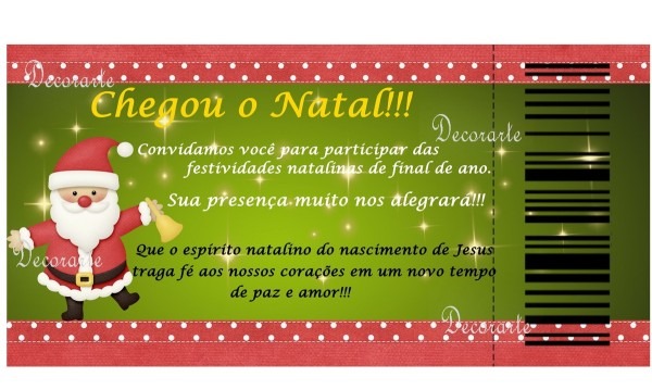 Convite codigo barras natal 20x10 no elo7 Convite codigo barras natal 20x10 no elo7