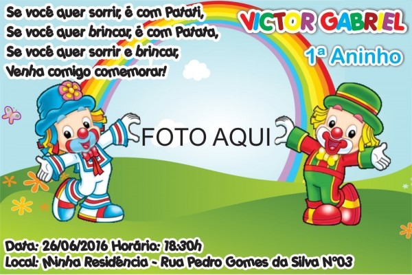 Convite de aniversario patati patata para editar » happy birthday Convite de aniversario patati patata para editar » happy birthday