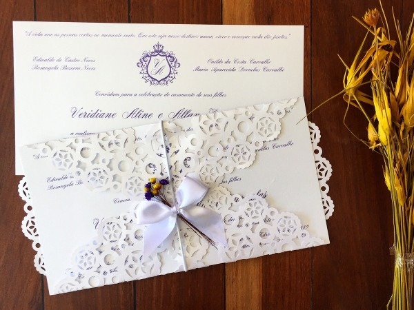 Convite de casamento com corte especial no elo7 Convite de casamento com corte especial no elo7
