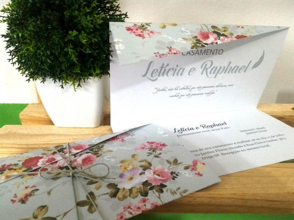 Convite de casamento floral no elo7 Convite de casamento floral no elo7