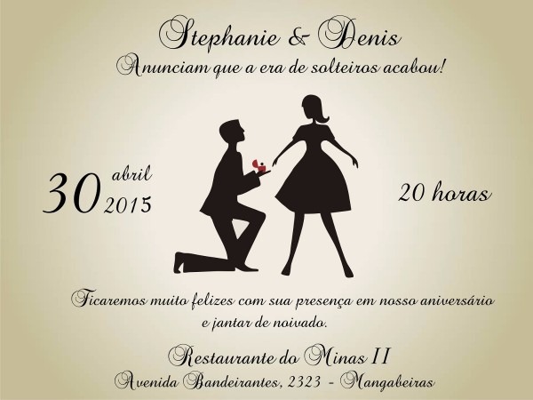 Convite de noivado simples 60 unidades 10 7 Convite de noivado simples 60 unidades 10 7