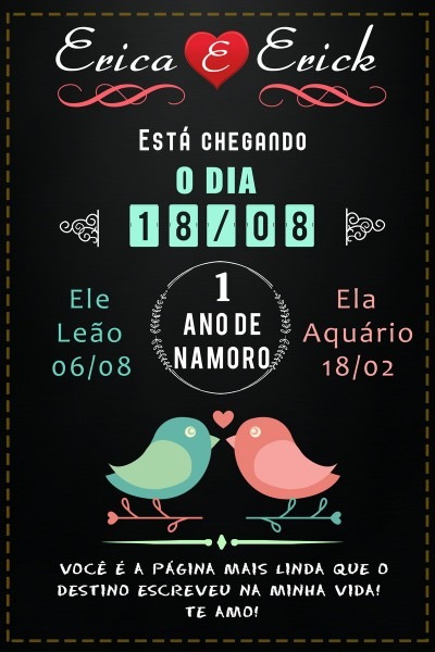 Convite dia dos namorados digital no elo7 Convite dia dos namorados digital no elo7