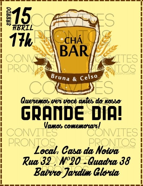 Convite digital chÃ¡ bar