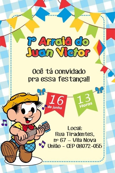 Convite digital charraia sÃ£o joÃ£o arraia escolha modelo