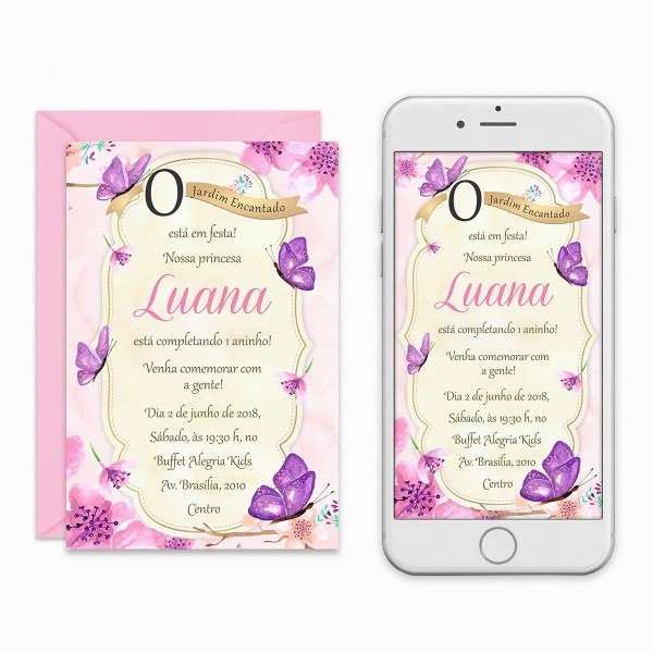 Convite digital jardim das borboletas virtual p whatsapp zap Convite digital jardim das borboletas virtual p whatsapp zap