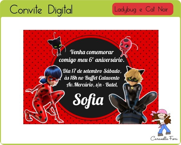 Convite digital ladybug no elo7 Convite digital ladybug no elo7