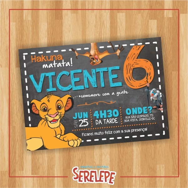 Convite digital o rei leão no elo7 Convite digital o rei leão no elo7