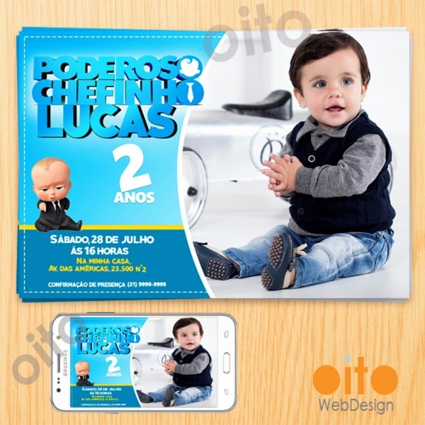 Convite digital poderoso chefinho com foto no elo7 Convite digital poderoso chefinho com foto no elo7