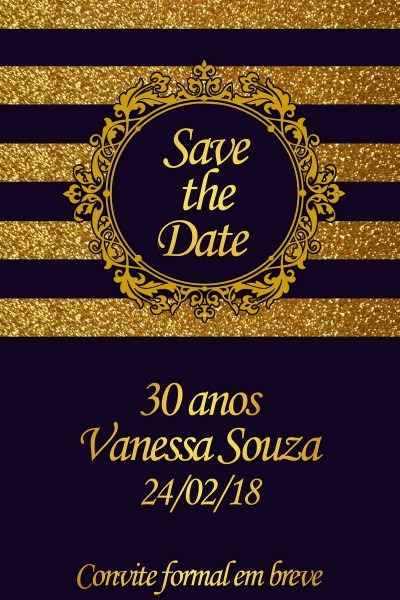 Save the date digital black and gold no elo7 Save the date digital black and gold no elo7