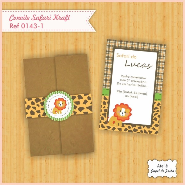Convite festa safari ref 0143 Convite festa safari ref 0143