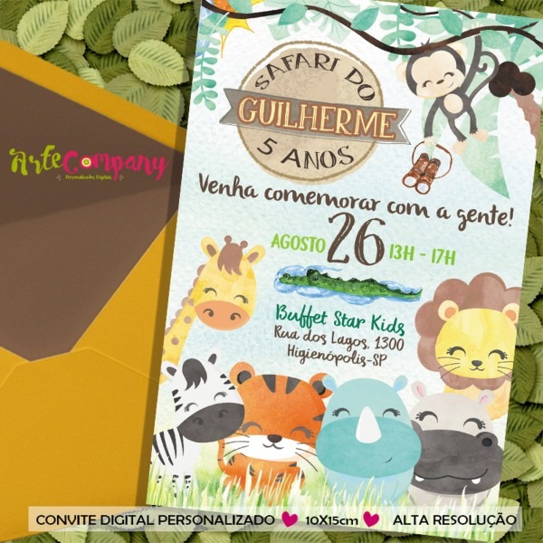 Convite aniversário safari menino no elo7 Convite aniversário safari menino no elo7