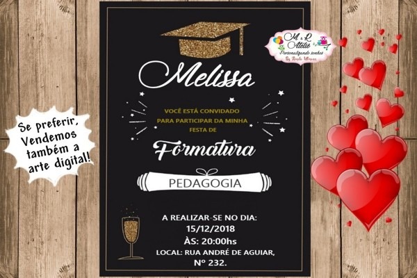 Convite formatura impresso no elo7 Convite formatura impresso no elo7