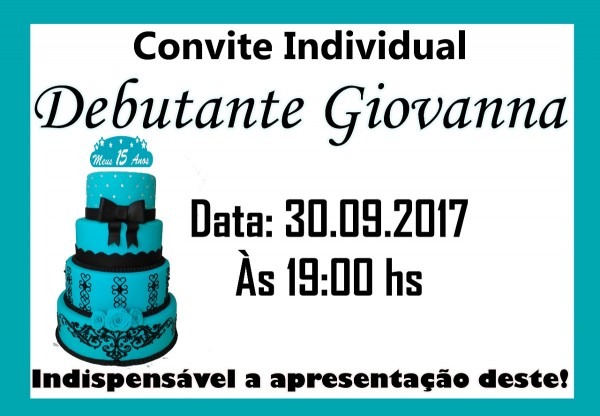 Convite individual 15 anos