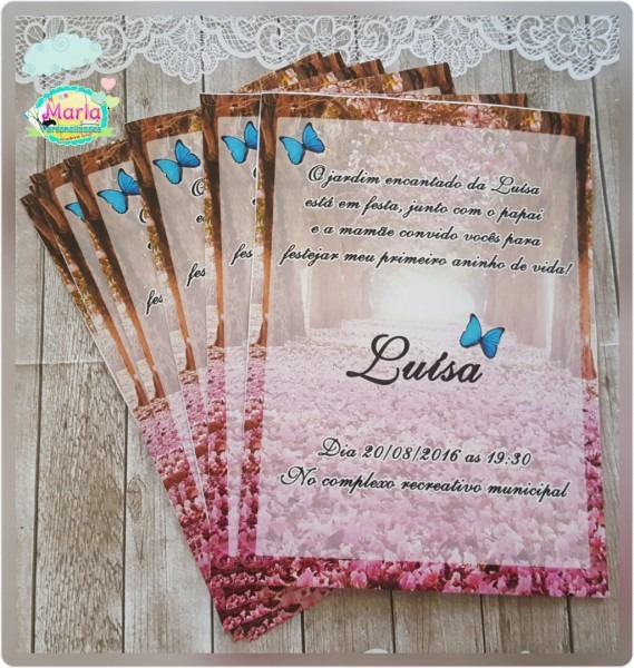 Convite jardim das borboletas Convite jardim das borboletas