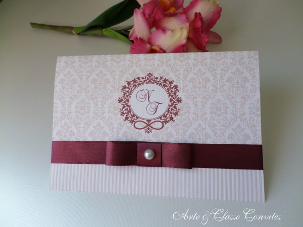 Convite marsala no elo7 Convite marsala no elo7