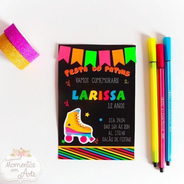 Convite patins no elo7 Convite patins no elo7