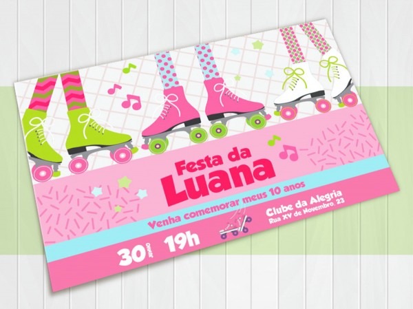 Convite patins no elo7 Convite patins no elo7