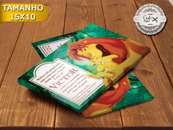 Convite rei leão no elo7 Convite rei leão no elo7