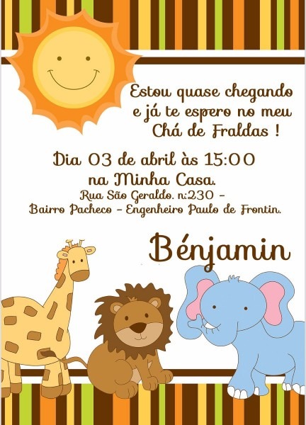 Convite safari baby