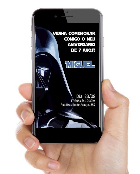 Convite star wars digital whatsapp