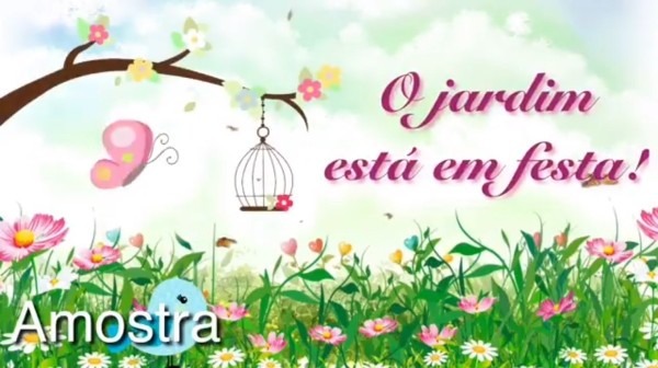 Convite virtual animado jardim encantado vÃ­deo festa