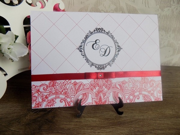 Convites de casamento vermelho (100un)