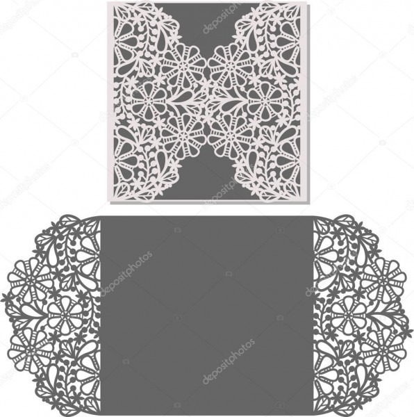 Cortado a laser modelo de envelope para cartÃ£o de convite de